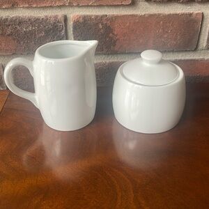 Threshold set Ceramic Pitcher and Sugar Bowl White .